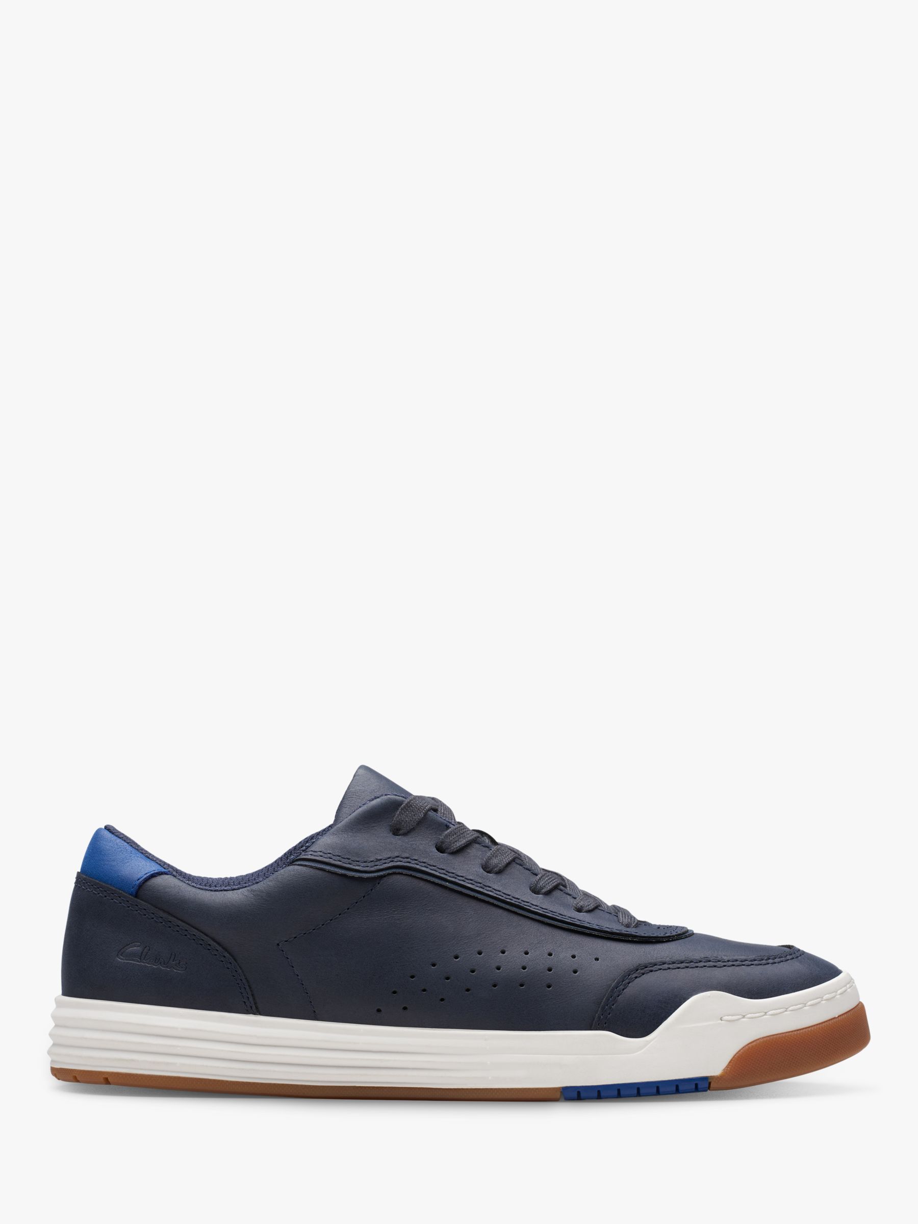 Clarks Kids' Urban Solo Leather Lace Up Trainers, Navy at John Lewis ...