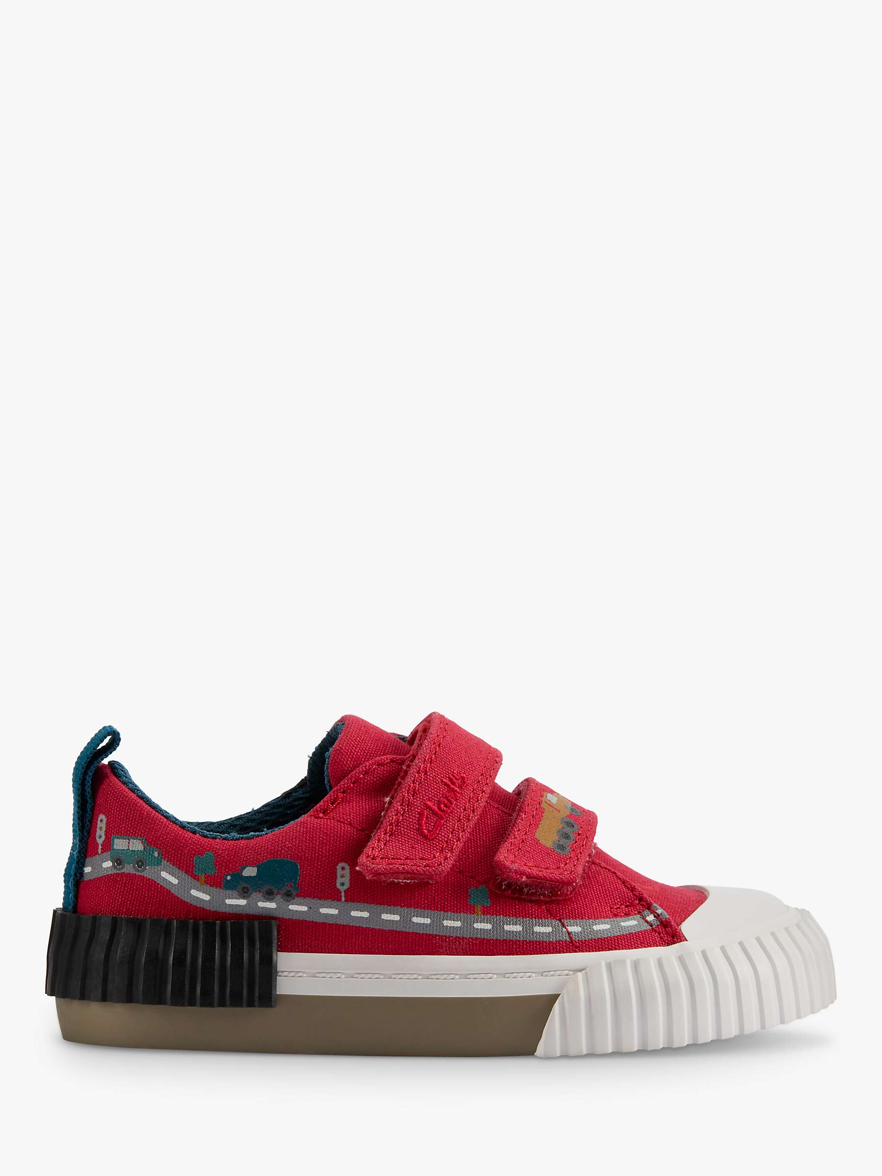 Buy Clarks Kids' Foxing Truck Canvas Shoes, Red/Multi Online at johnlewis.com