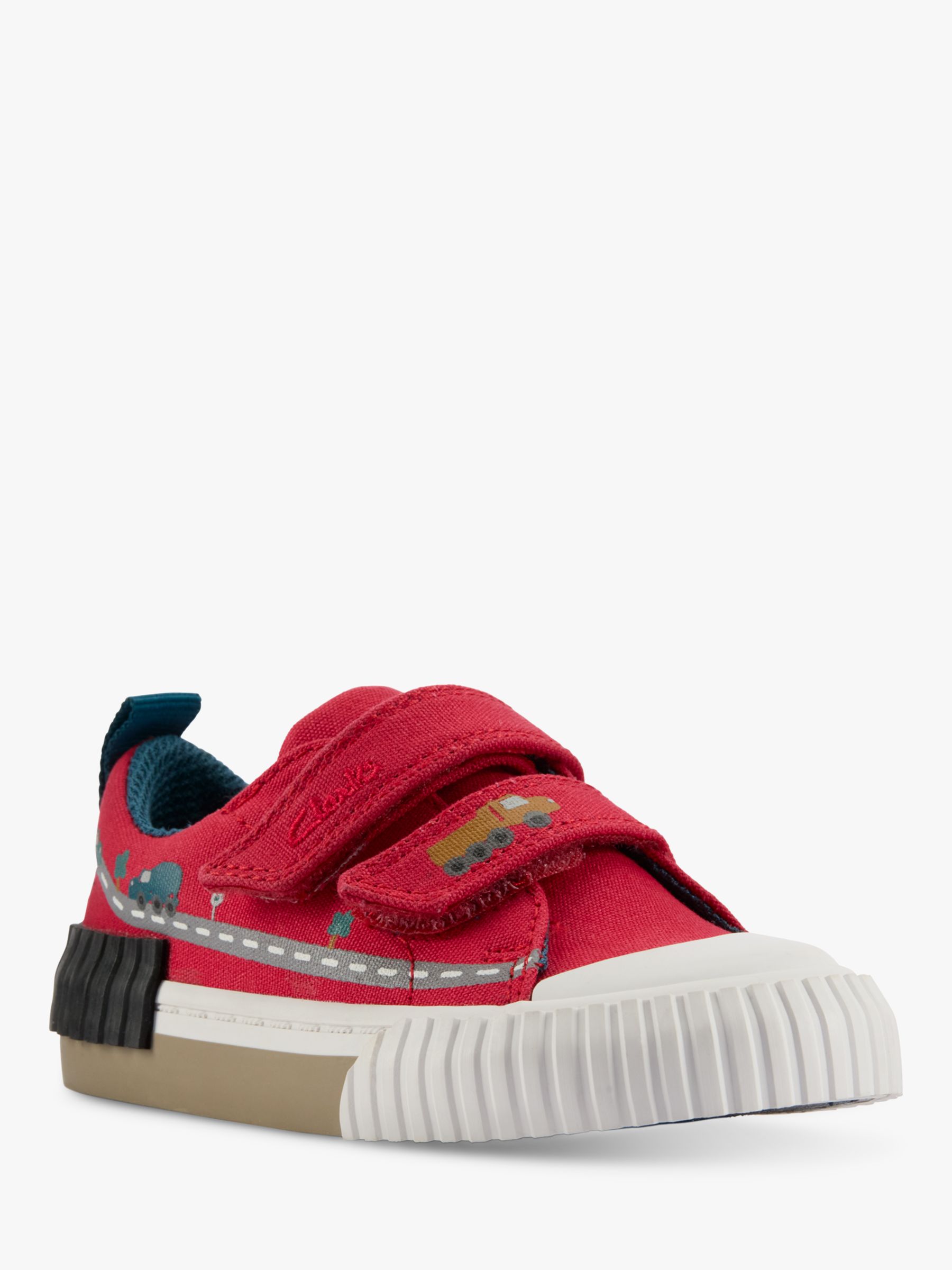 Clarks Kids' Foxing Truck Canvas Shoes, Red/Multi, 6G Jnr