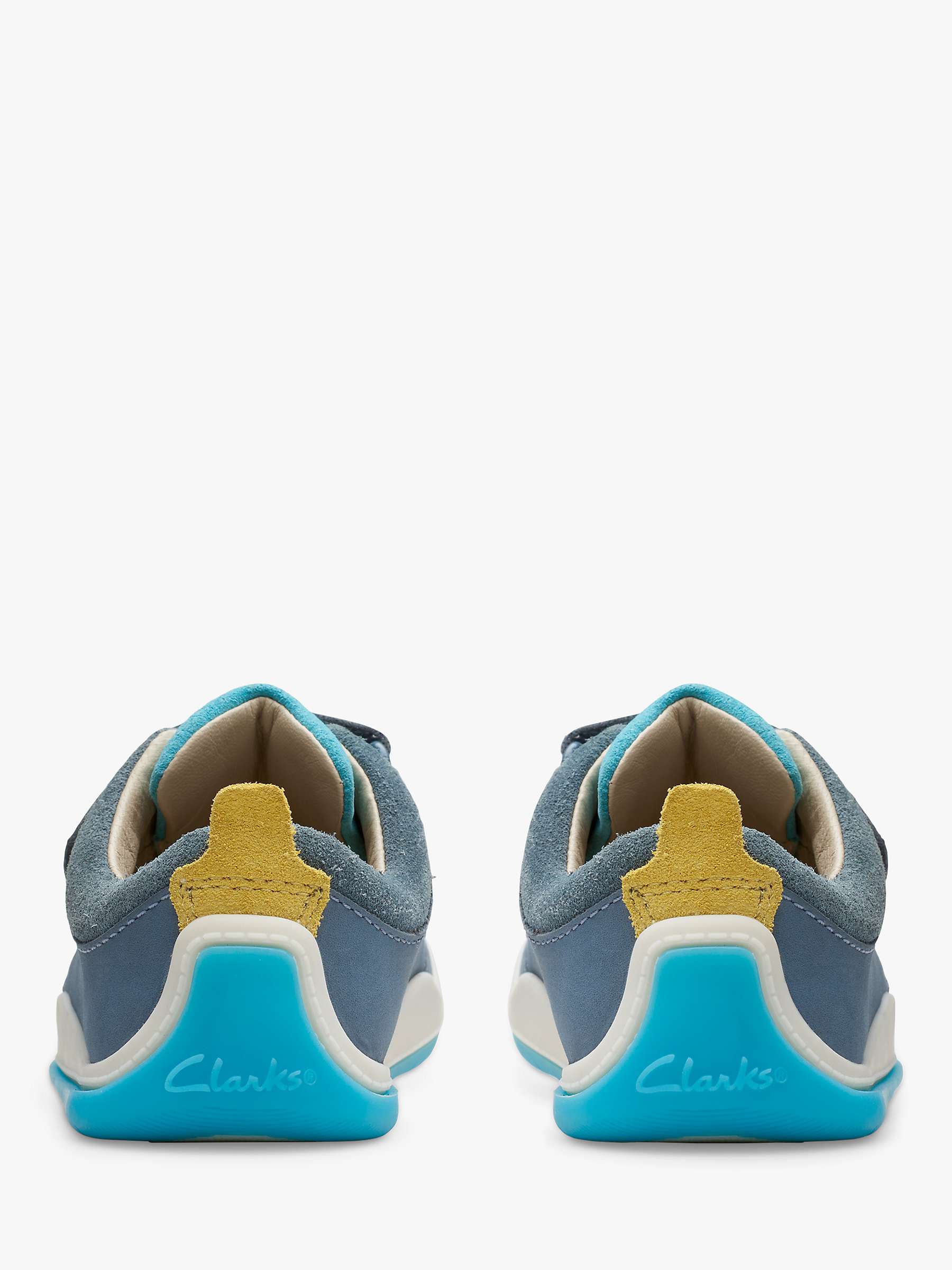 Buy Clarks Kids' Noodle Fun First Trainers, Steel Blue Online at johnlewis.com