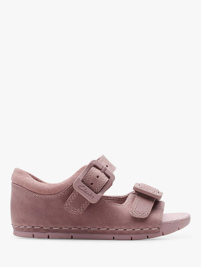 Clarks Kids' Baha Beach Leather Sandals, Dusty Pink