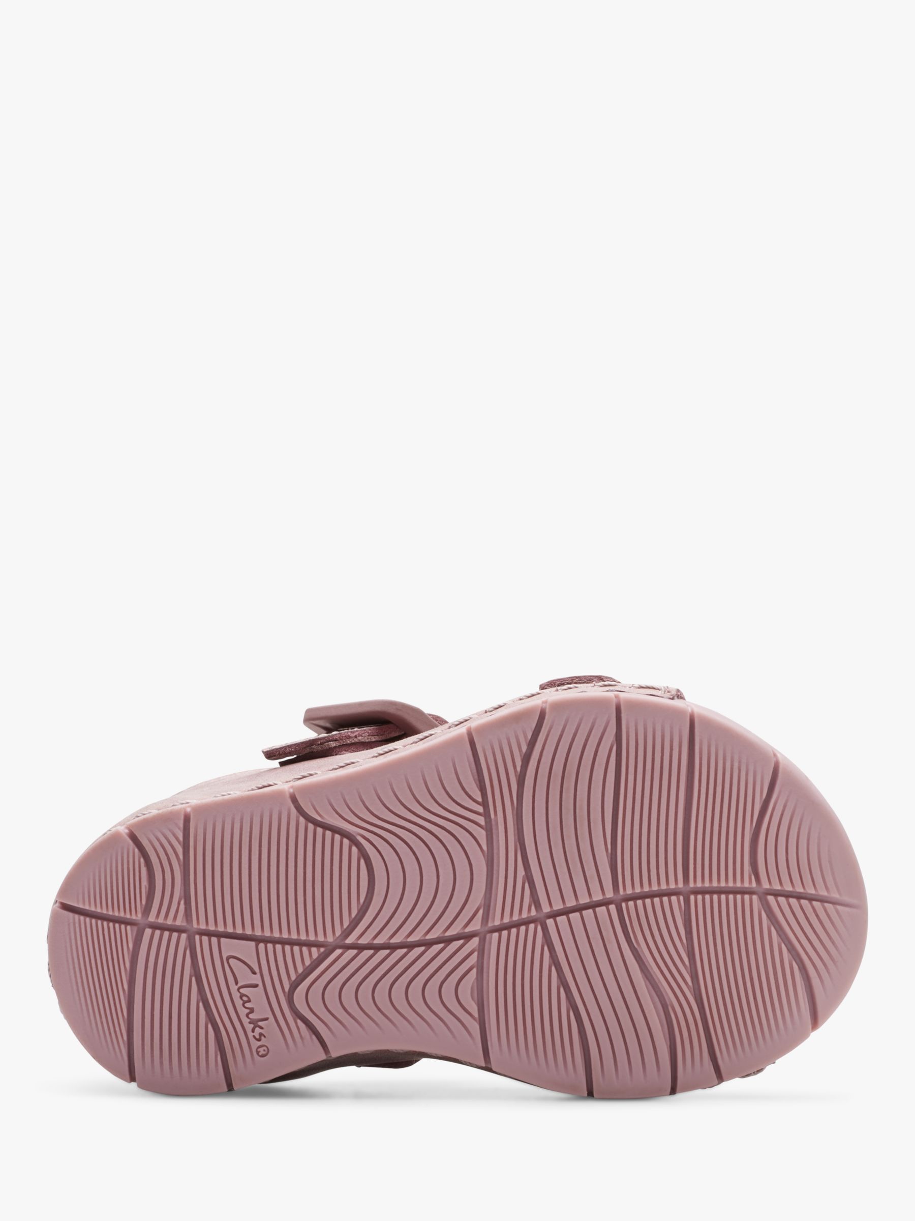 Clarks Kids' Baha Beach Leather Sandals, Dusty Pink, 5F Jnr