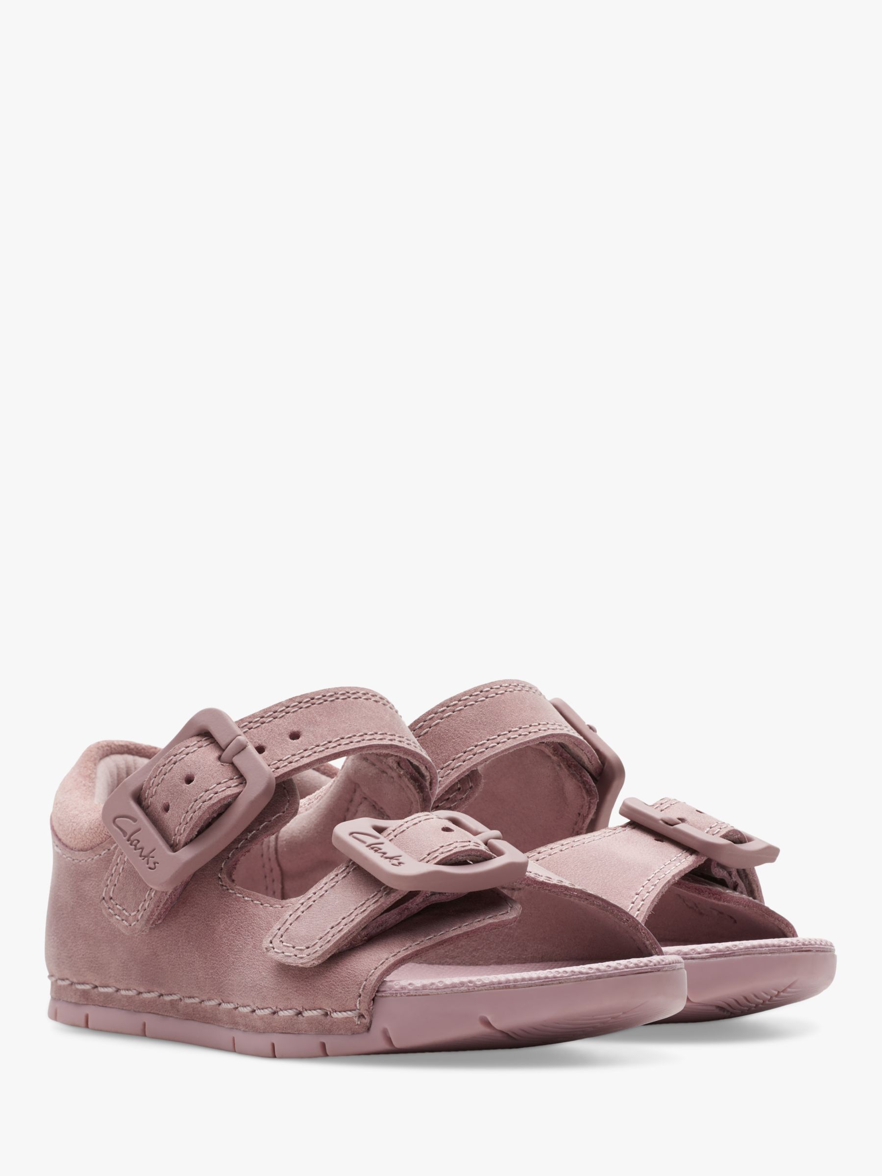 Clarks Kids' Baha Beach Leather Sandals, Dusty Pink, 5F Jnr
