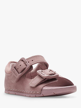 Clarks Kids' Baha Beach Leather Sandals, Dusty Pink