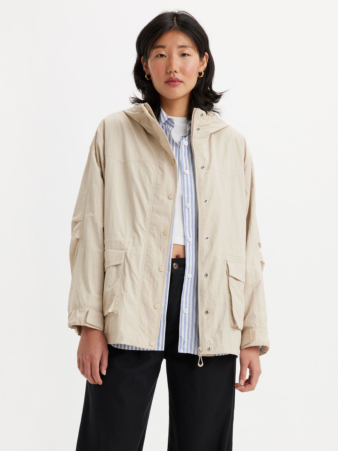 Levi's Melina Rain Jacket, Sahara Khaki at John Lewis & Partners