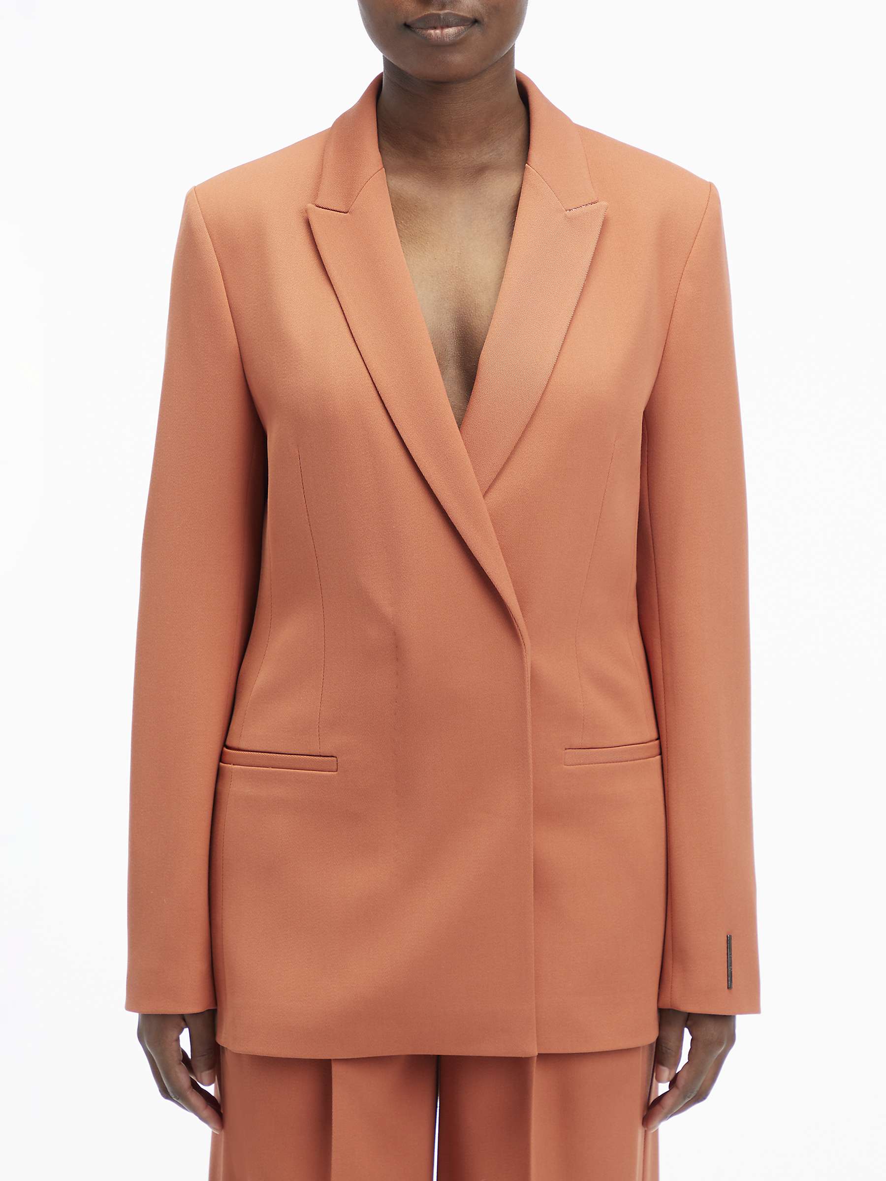 Buy Calvin Klein Wool Blend Blazer, Baked Clay Online at johnlewis.com