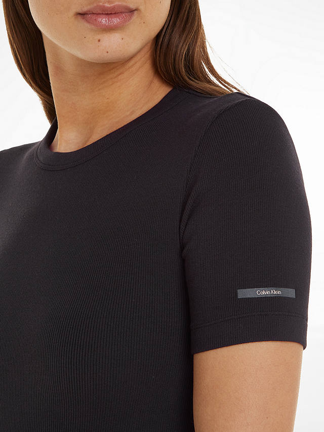 Calvin Klein Modal Rib Short Sleeve T-Shirt, Black