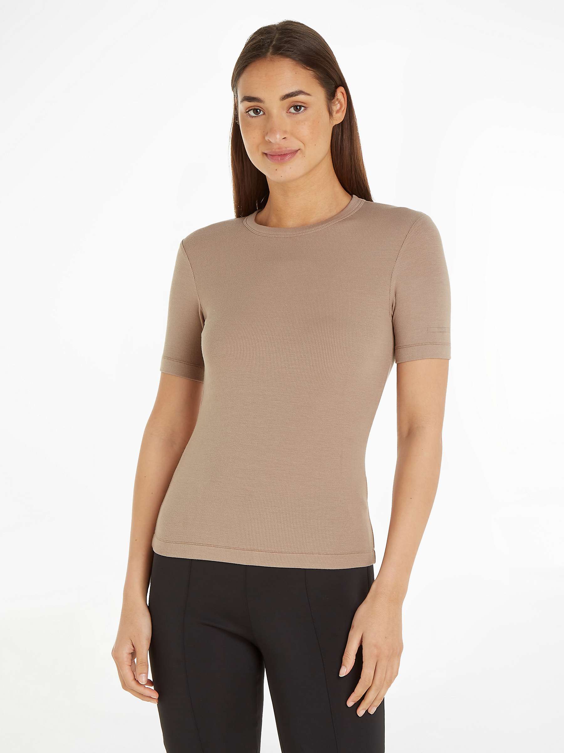 Buy Calvin Klein Modal Rib Short Sleeve T-Shirt Online at johnlewis.com