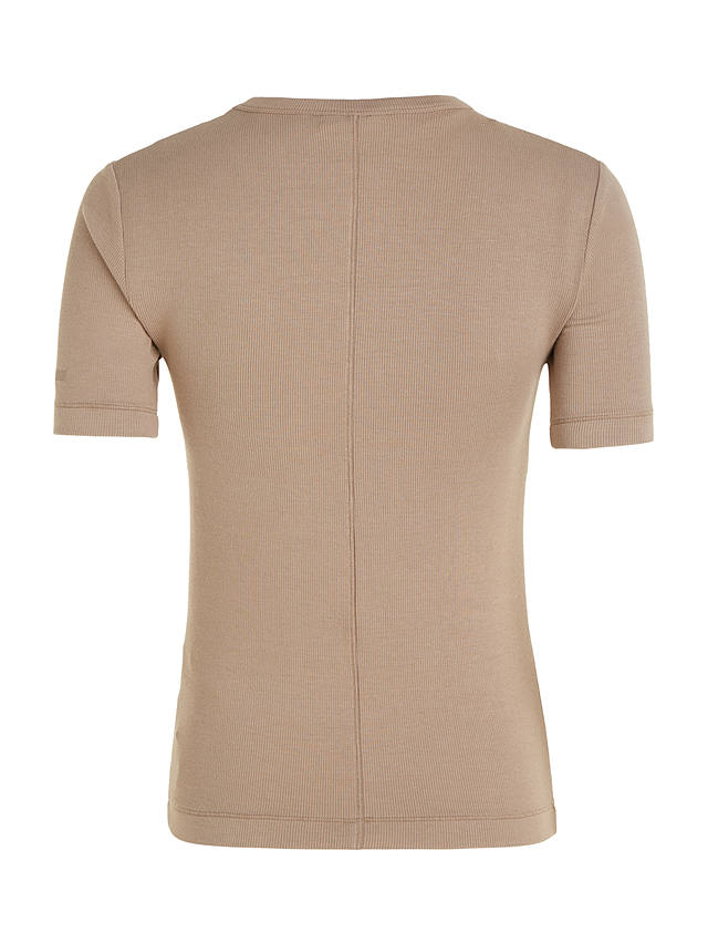 Calvin Klein Modal Rib Short Sleeve T-Shirt, Taupe