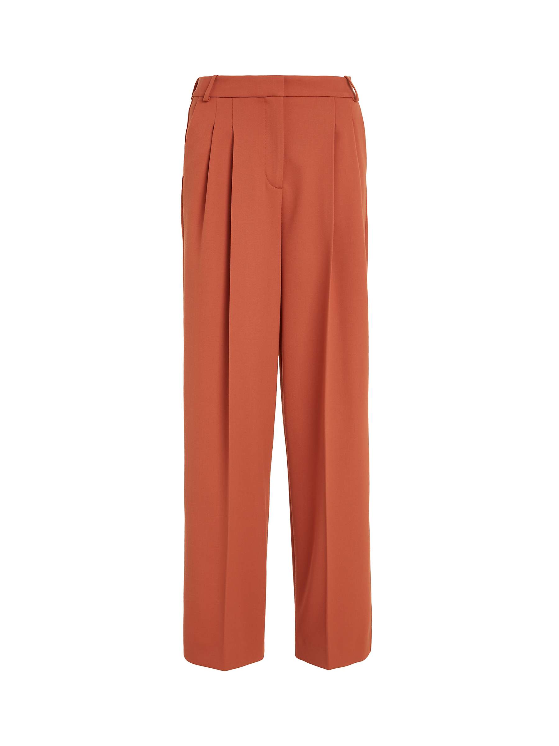 Buy Calvin Klein Wool Blend Trousers, Brown Online at johnlewis.com