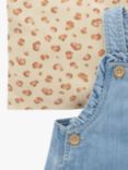 Purebaby Baby Organic Cotton Pocket Overall & Animal Print T-Shirt Set, Blue Denim/Multi