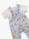 Purebaby Baby Organic Cotton Safari Print Overall & T-Shirt Set, Lion Print