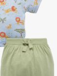 Purebaby Baby Organic Cotton Lion Print T-Shirt & Slouchy Trousers Set, Blue/Multi