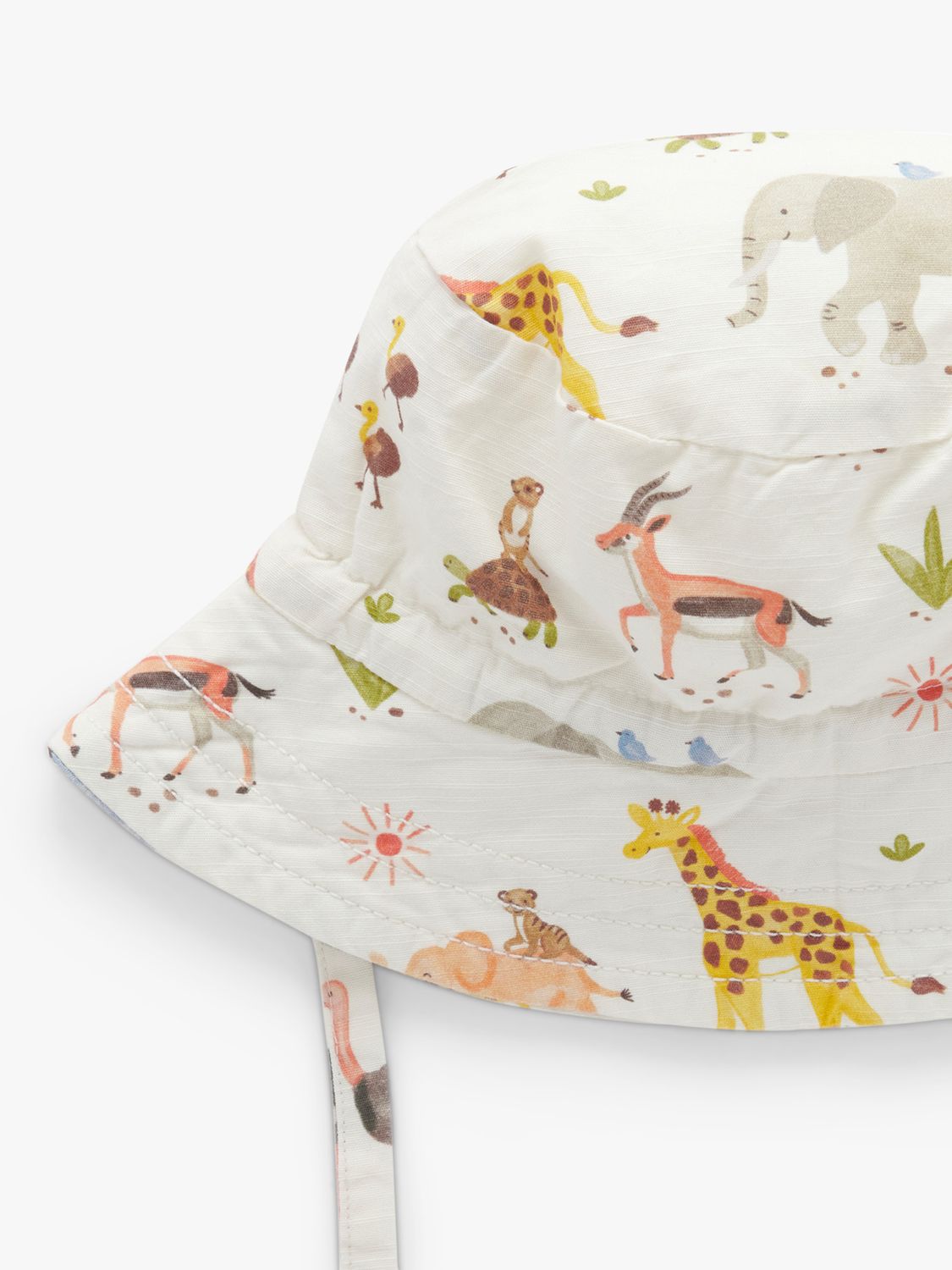 Purebaby Baby Organic Cotton Migrating Animals Bucket Hat, Multi, S