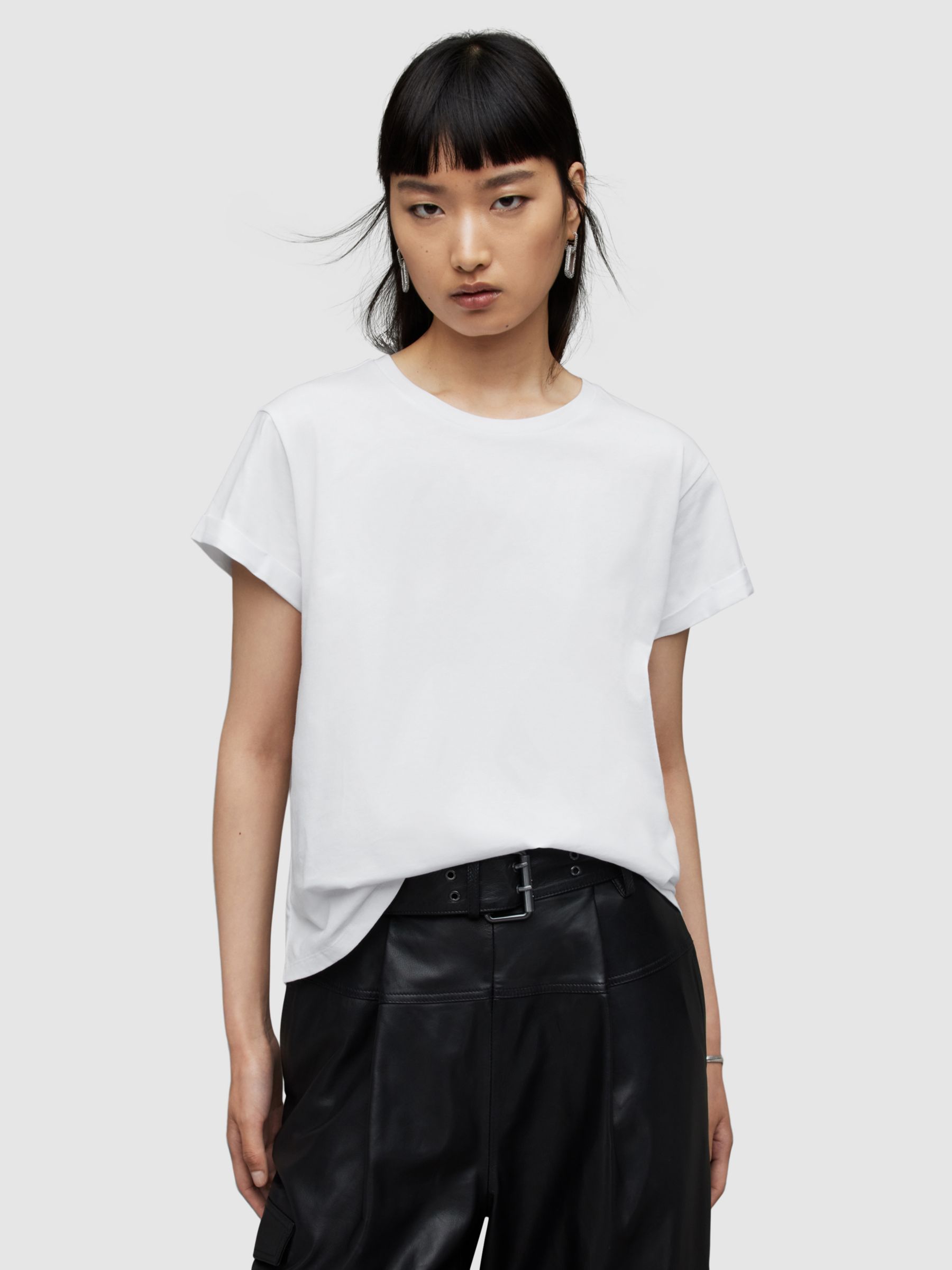 AllSaints Anna Organic Cotton Underground Tee, White