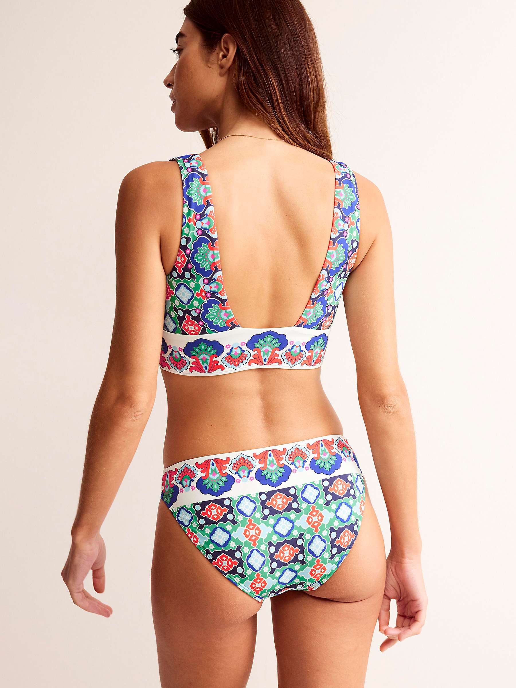 Buy Boden Porto Coastal Tile Bikini Top, Multi Online at johnlewis.com