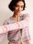 Boden Eliza Fair Isle Heart Cashmere Blend Cardigan, Multi