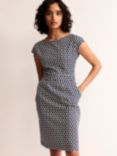 Boden Florrie Hoop Print Sheath Dress, French Navy, French Navy