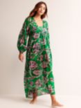 Boden Maxi Empire Beach Kaftan, Green/Rose Blush