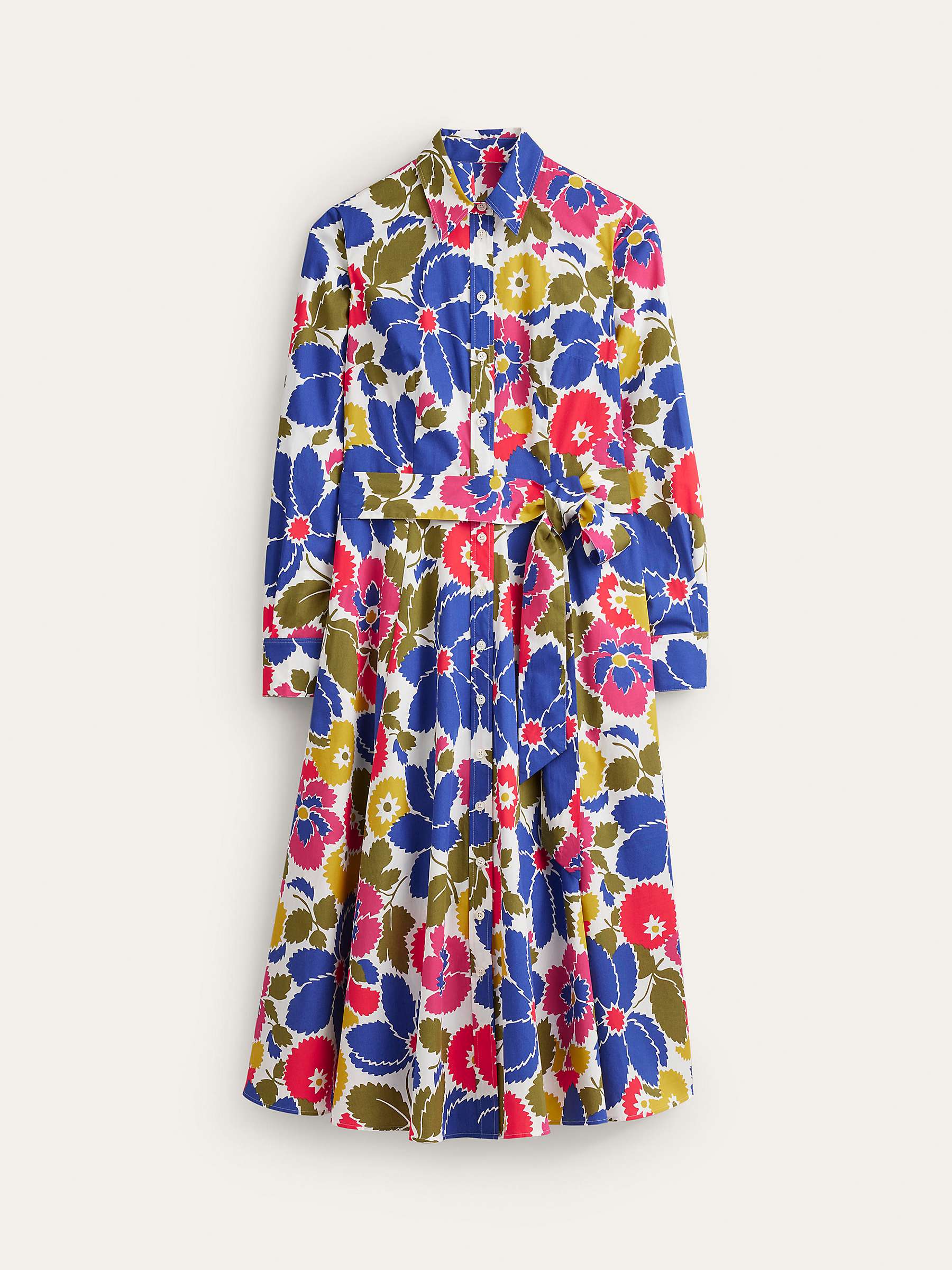 Buy Boden Kitty Midi Floral Shirt Dress, Multi/Bloomsbury Pop Online at johnlewis.com