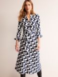 Boden Laura Jersey Midi Shirt Dress, Navy/White