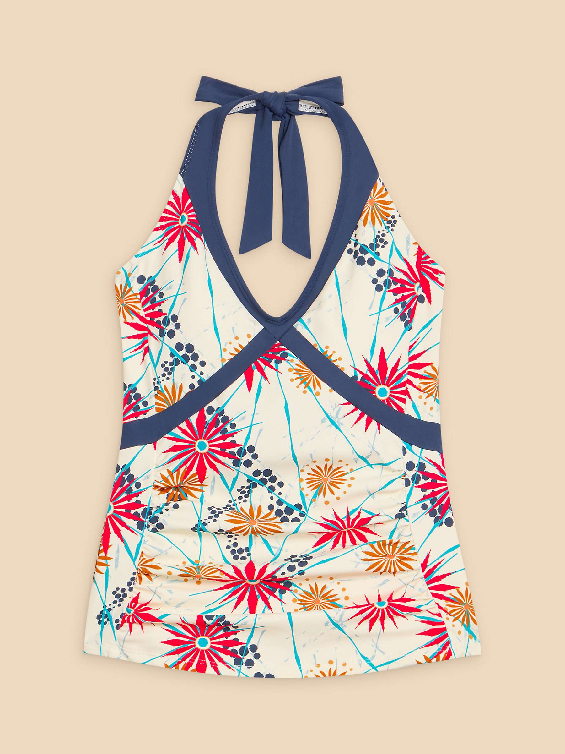 Buy White Stuff Valley Floral Halterneck Tankini Top, Ivory/Multi Online at johnlewis.com