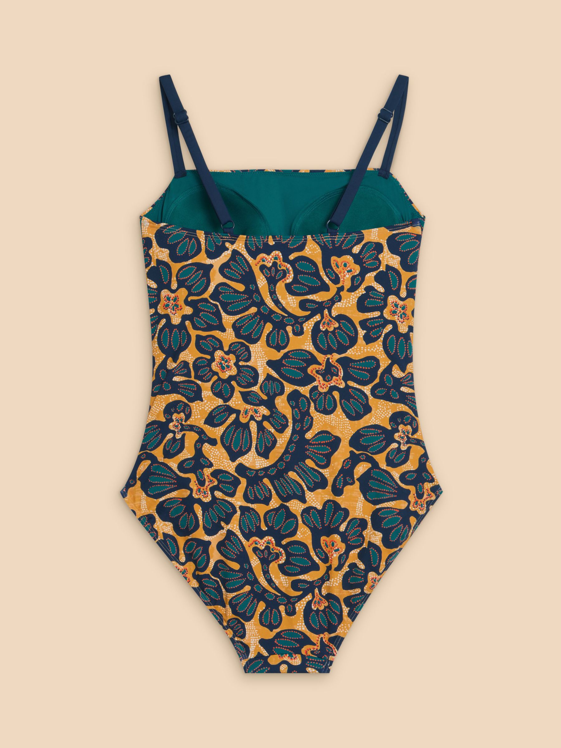 Buy White Stuff Verity Ruched Swimsuit, Yellow/Multi Online at johnlewis.com