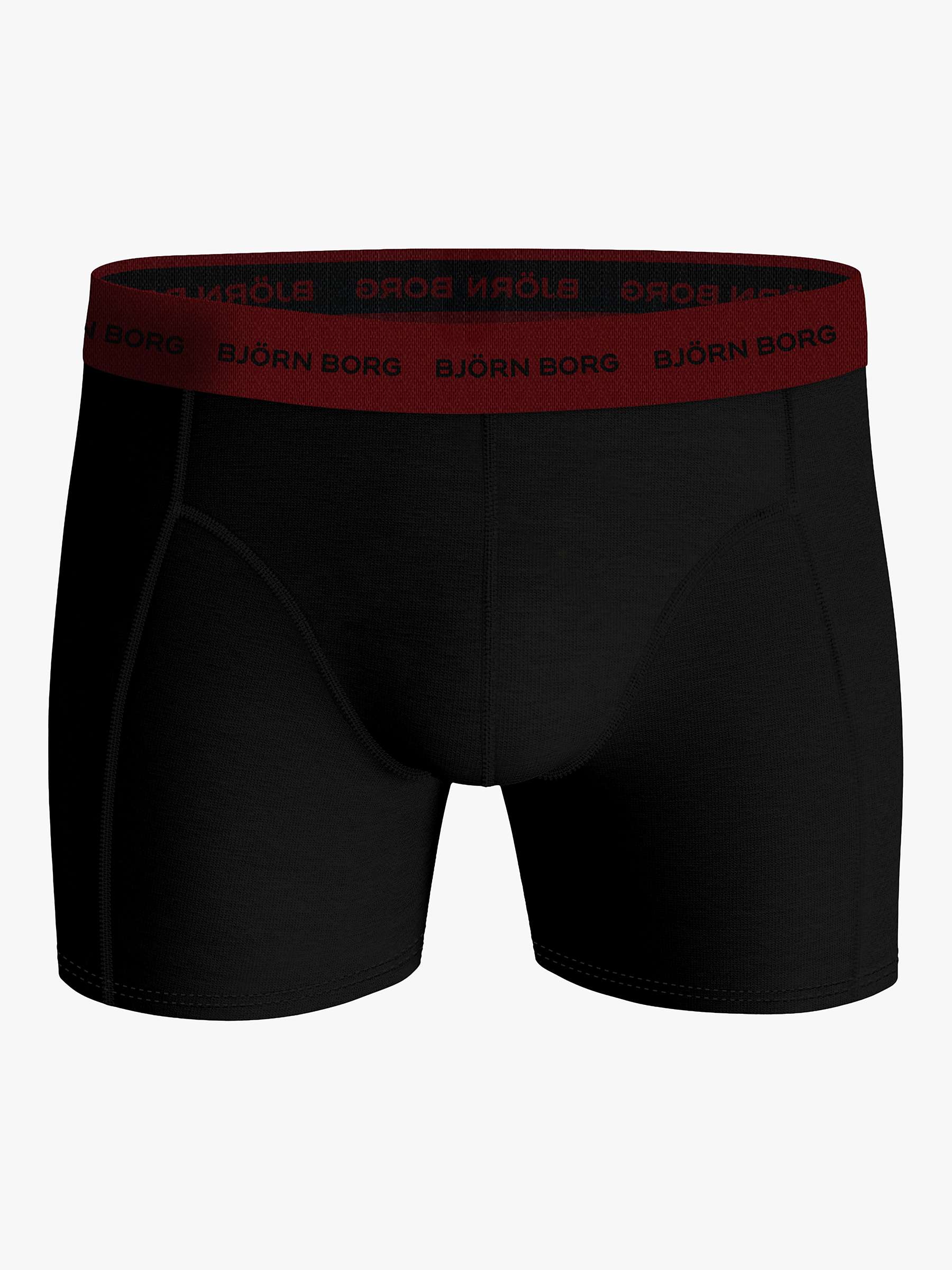 Buy Björn Borg Cotton Blend Stretch Trunks, Pack of 3, Black/Red Online at johnlewis.com