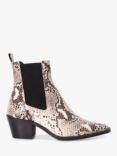 Dune Pexas Snake Effect Leather Chelsea Boots, Black/Multi