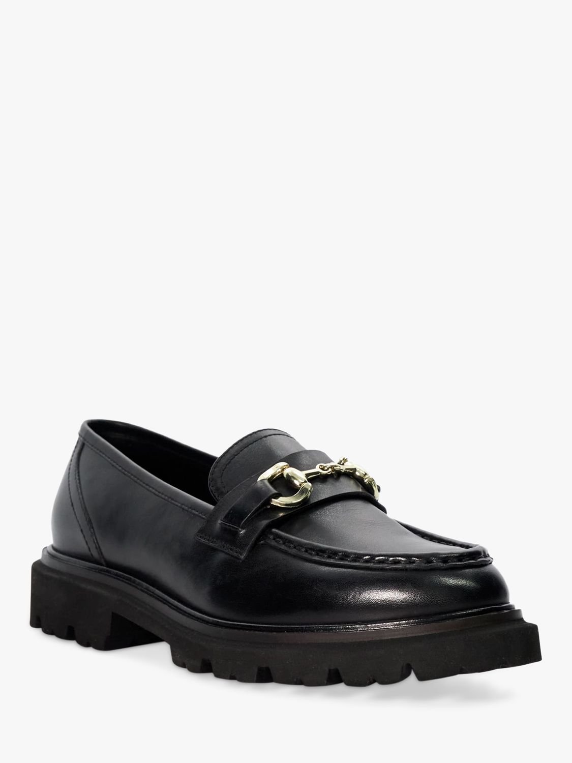 Buy Dune Gallaghers Chunky Leather Snaffle Loafers, Black Online at johnlewis.com