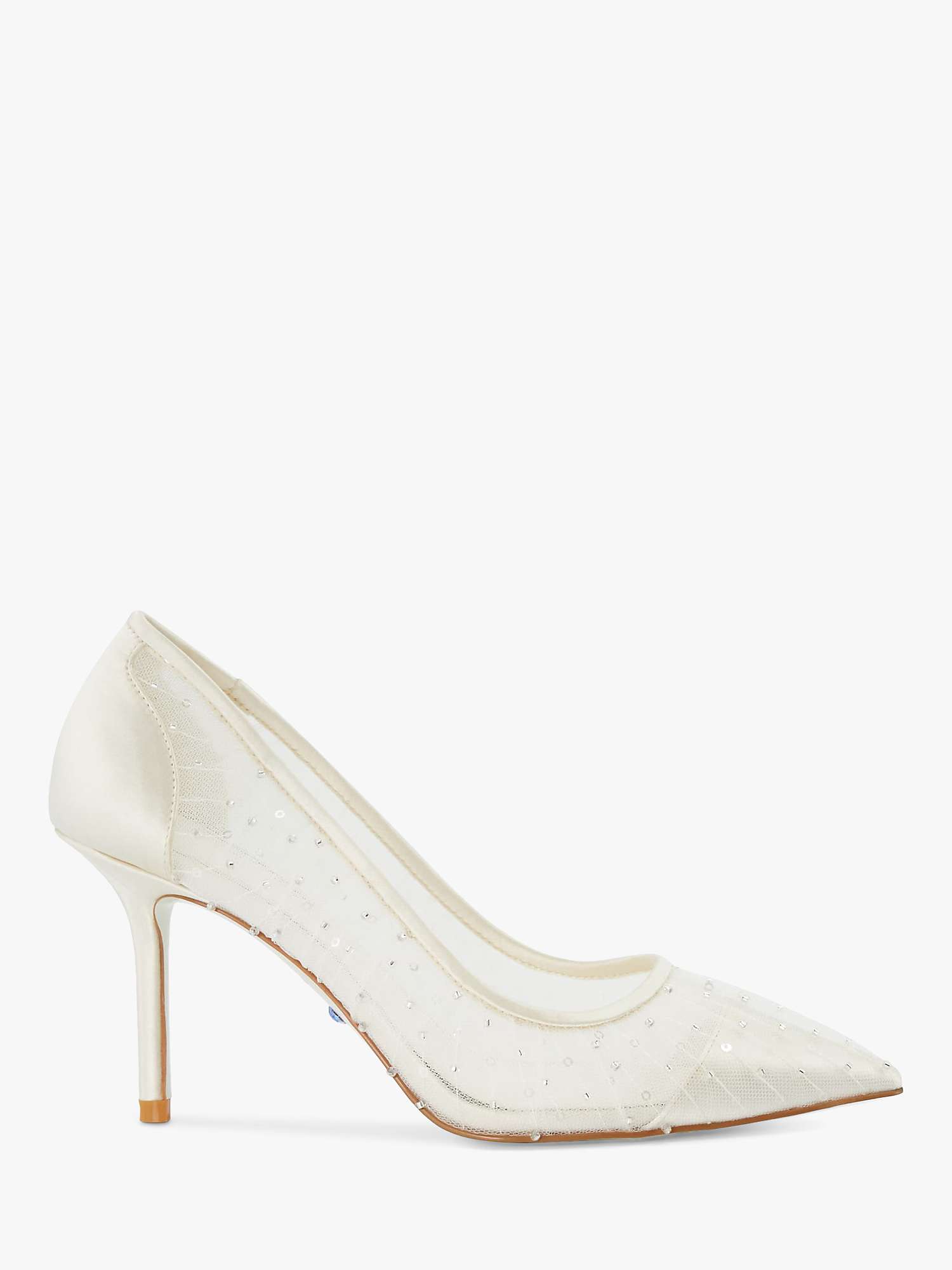 Buy Dune Bridal Collection Bespoke Embellished Pleated Mesh High Heel Court Shoes, Ivory Online at johnlewis.com