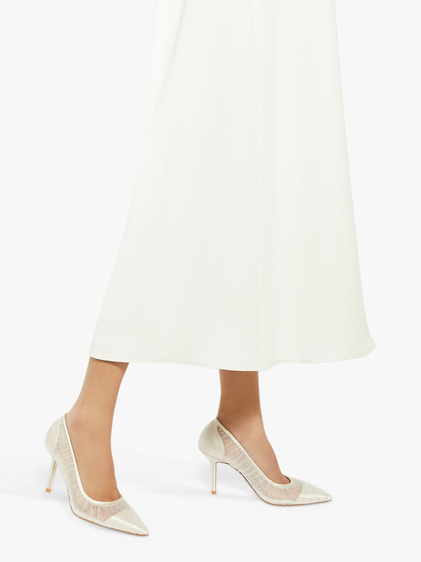 Buy Dune Bridal Collection Bespoke Embellished Pleated Mesh High Heel Court Shoes, Ivory Online at johnlewis.com