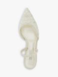Dune Compassion Bridal Lace Slingback Court Shoes, Ivory