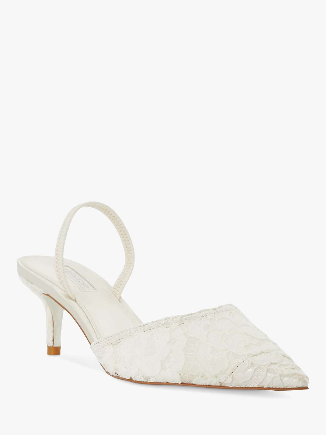 Buy Dune Compassion Bridal Lace Slingback Court Shoes, Ivory Online at johnlewis.com