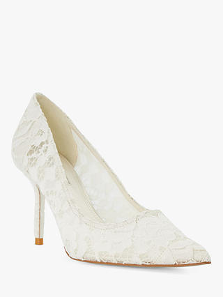 Dune Bridal Collection Adoring Lace Stiletto Court Shoes, Ivory