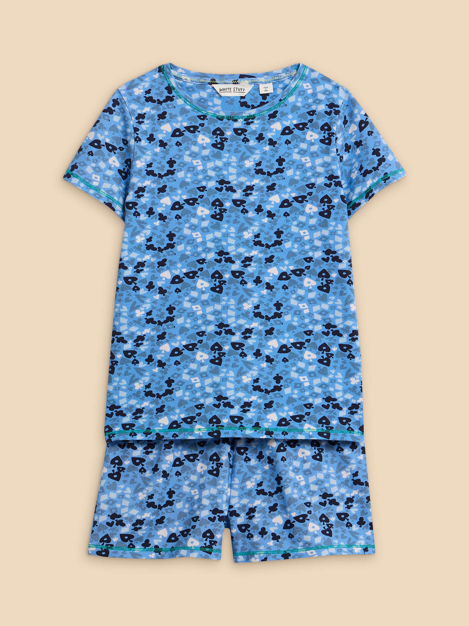 Buy White Stuff Kids' Camo Shorts Pyjamas Set, Blue/Multi Online at johnlewis.com