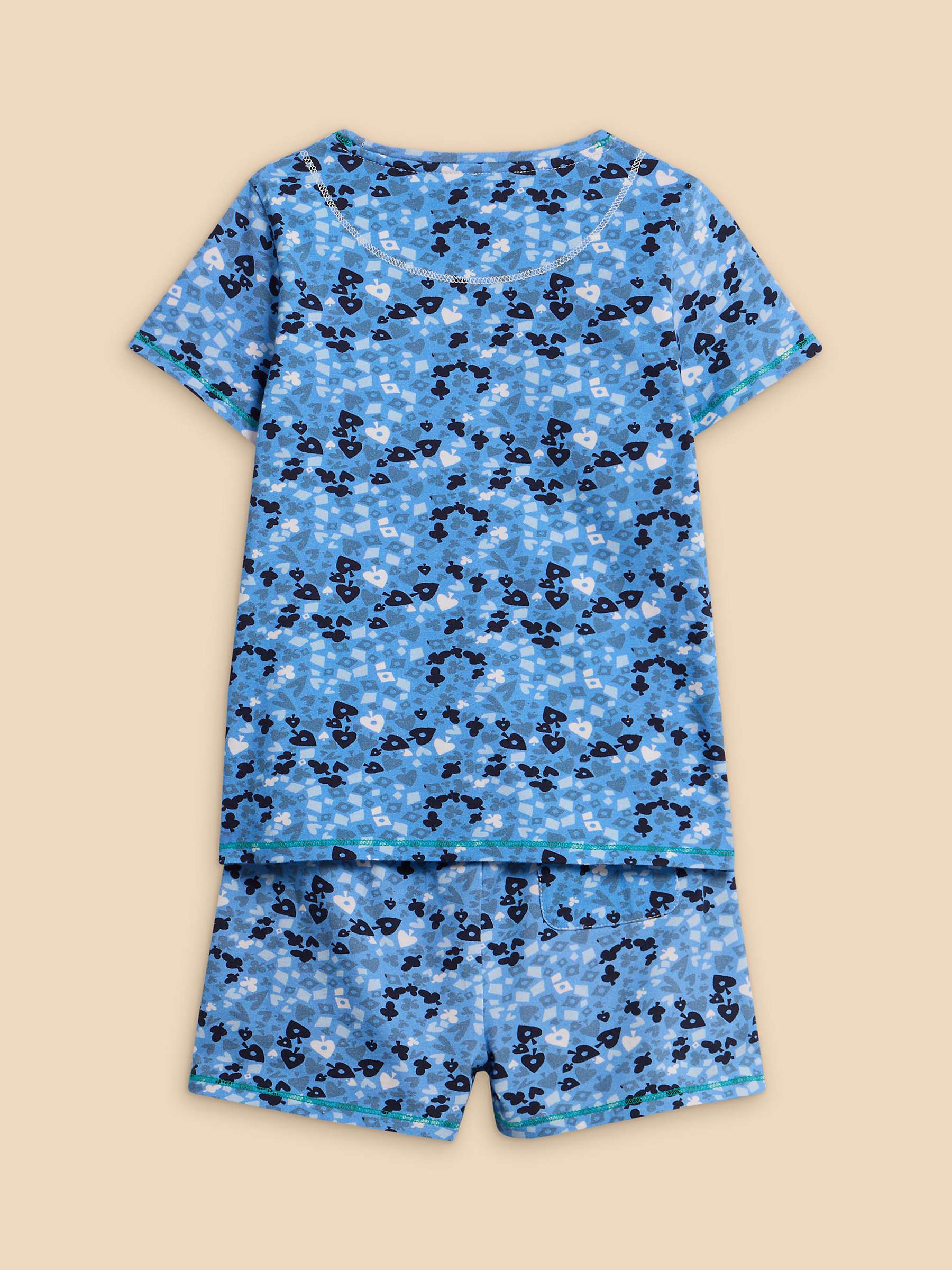 Buy White Stuff Kids' Camo Shorts Pyjamas Set, Blue/Multi Online at johnlewis.com