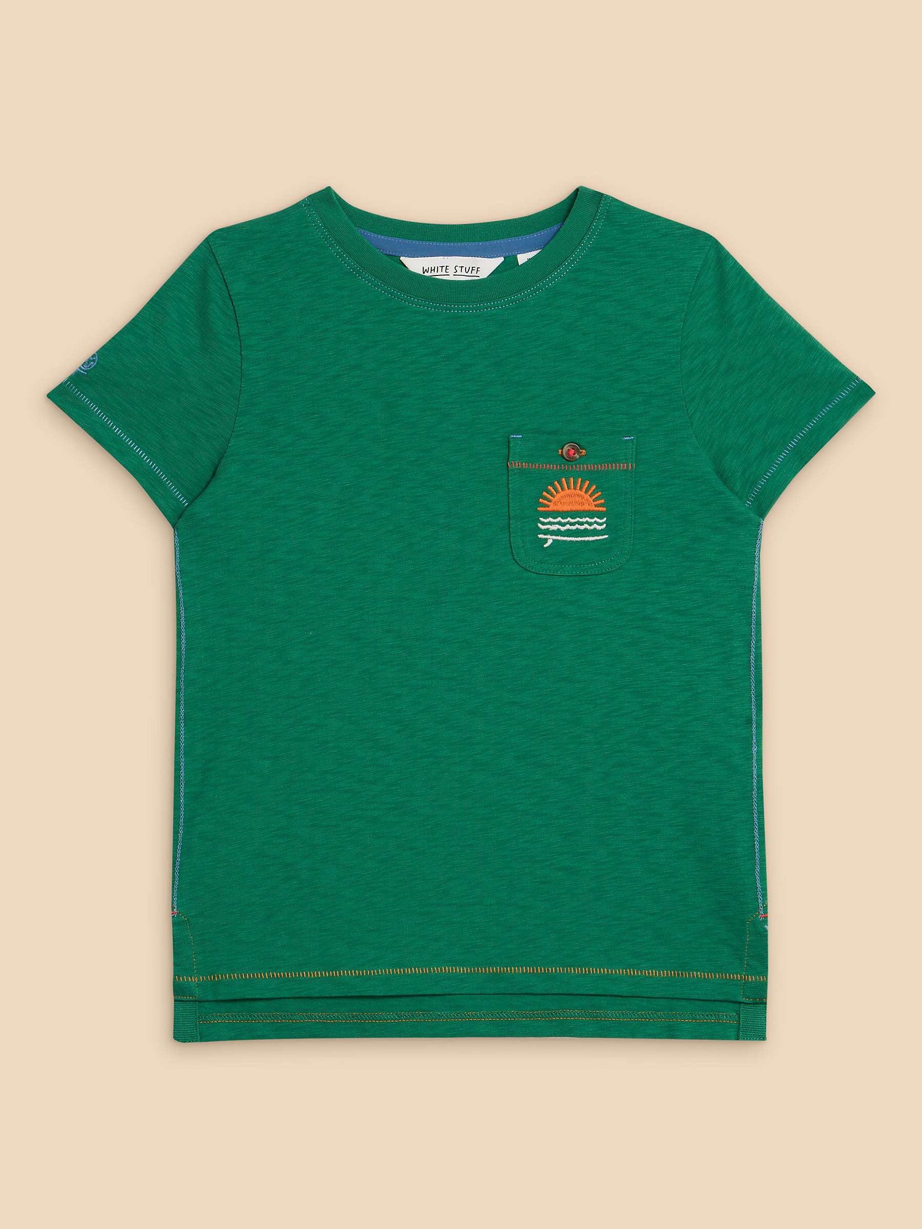 Buy White Stuff Kids' Surfers Graphic T-Shirt, Green Online at johnlewis.com