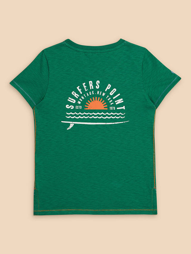 White Stuff Kids' Surfers Graphic T-Shirt, Green