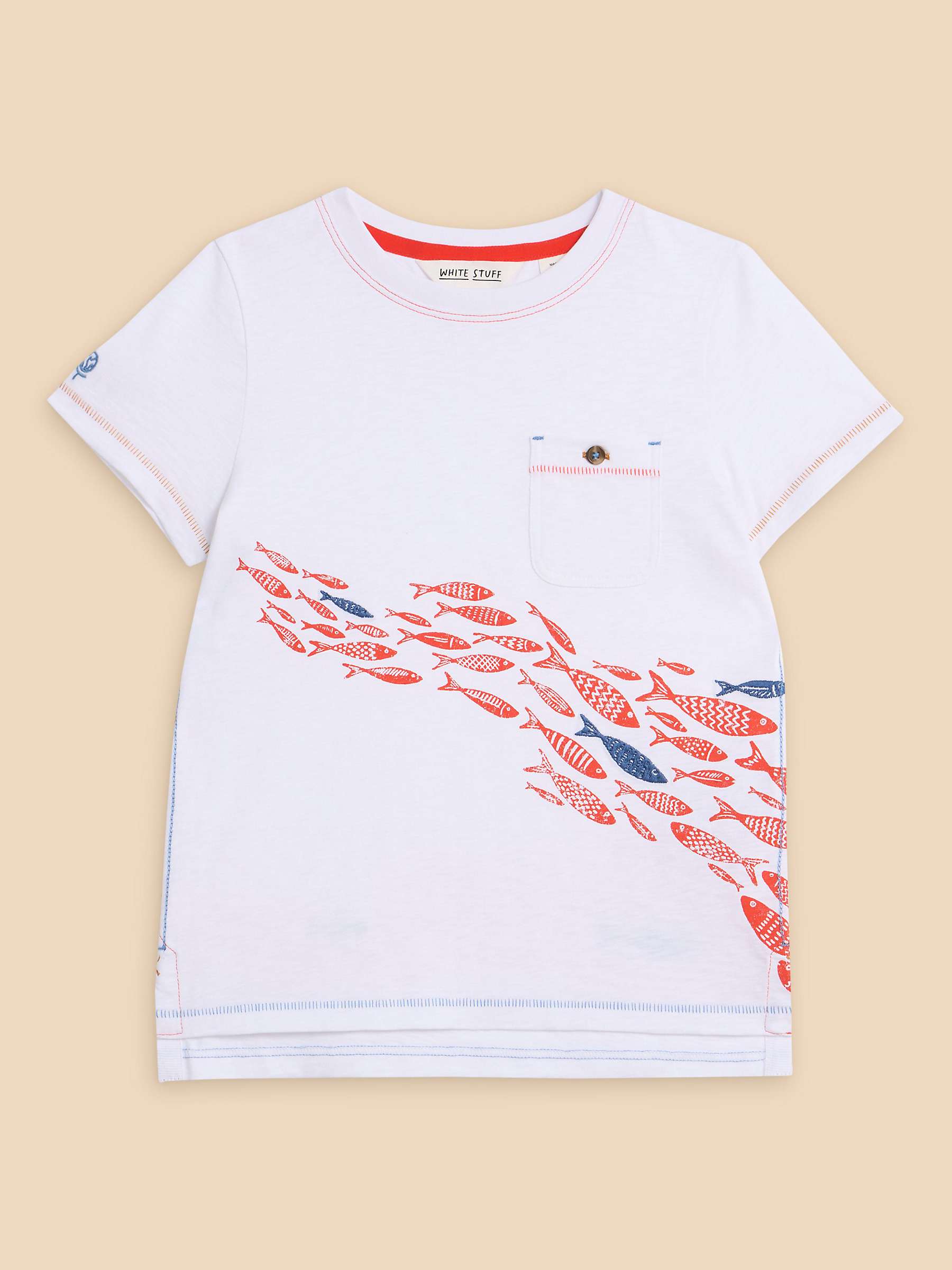 Buy White Stuff Kids' Shoal Graphic T-Shirt, Ivory/Multi Online at johnlewis.com