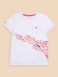 White Stuff Kids' Shoal Graphic T-Shirt, Ivory/Multi