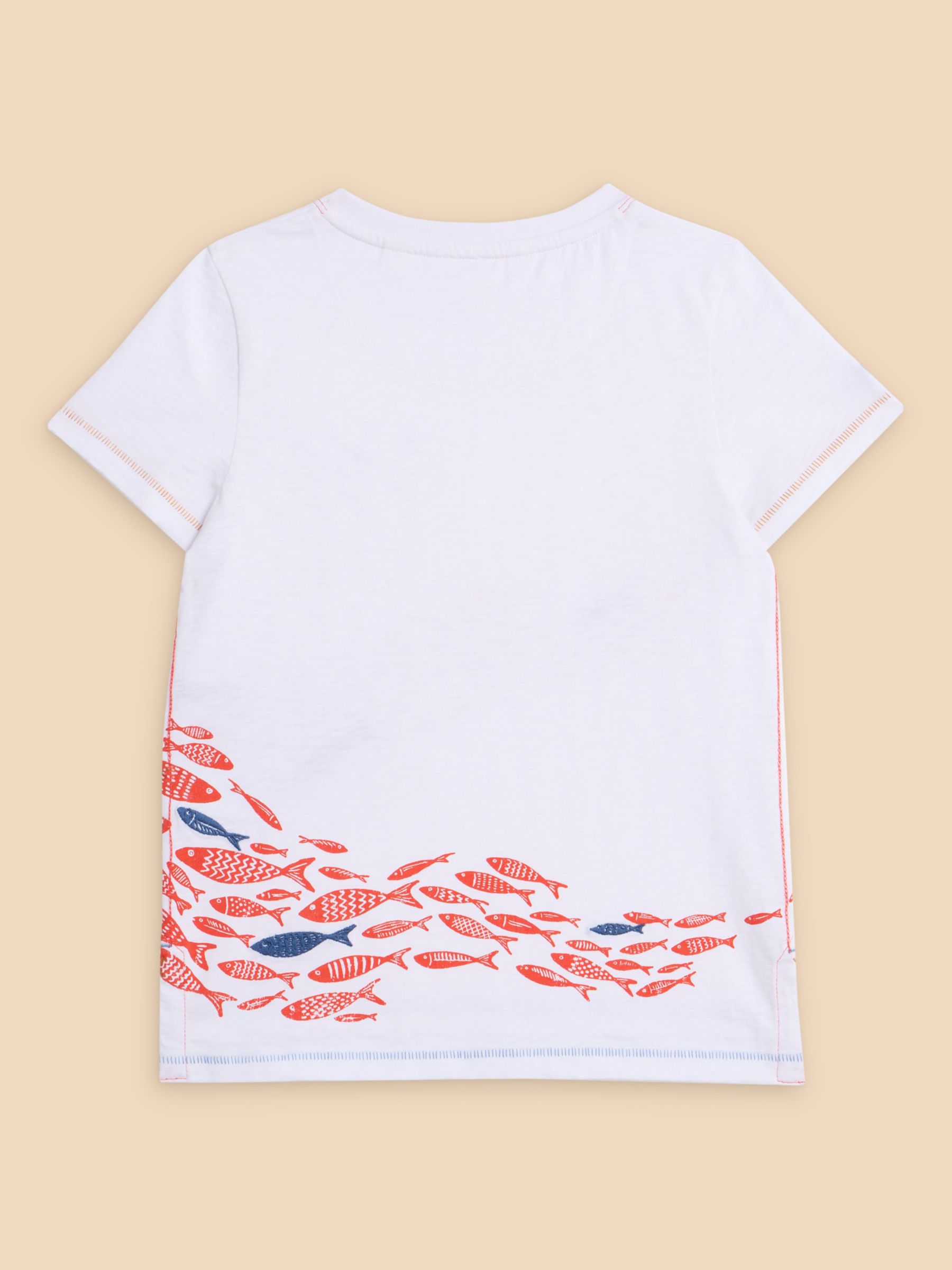 White Stuff Kids' Shoal Graphic T-Shirt, Ivory/Multi, 3-4 years
