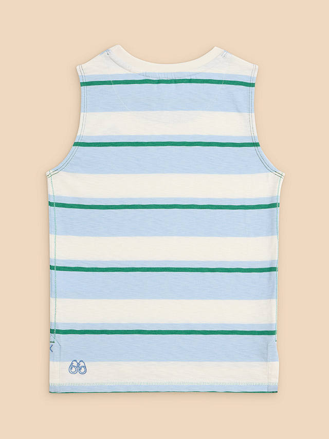 White Stuff Kids' Motif Stripe Vest Top, Blue/Multi
