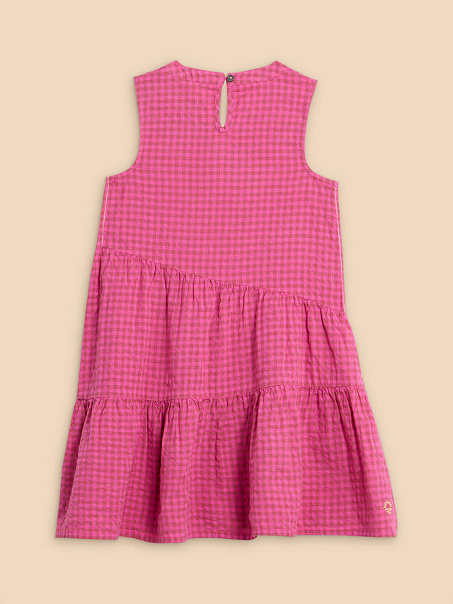 White Stuff Kids' Gingham Dress, Pink