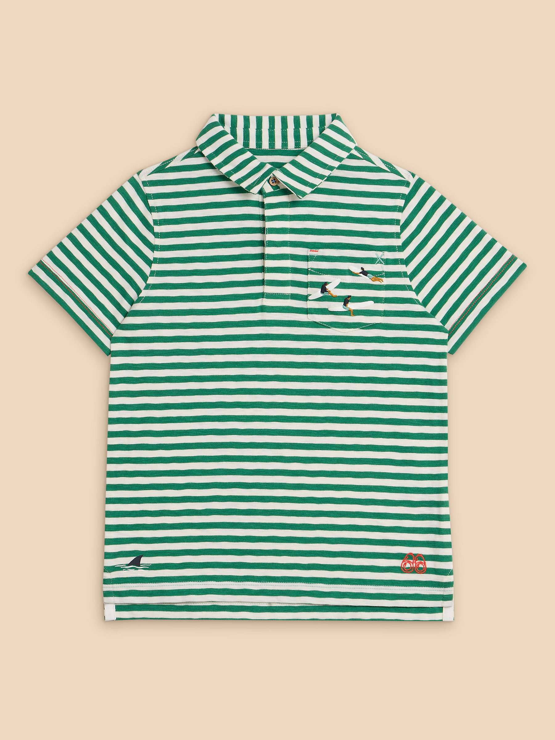Buy White Stuff Kids' Surfers Stripe Polo Shirt Online at johnlewis.com