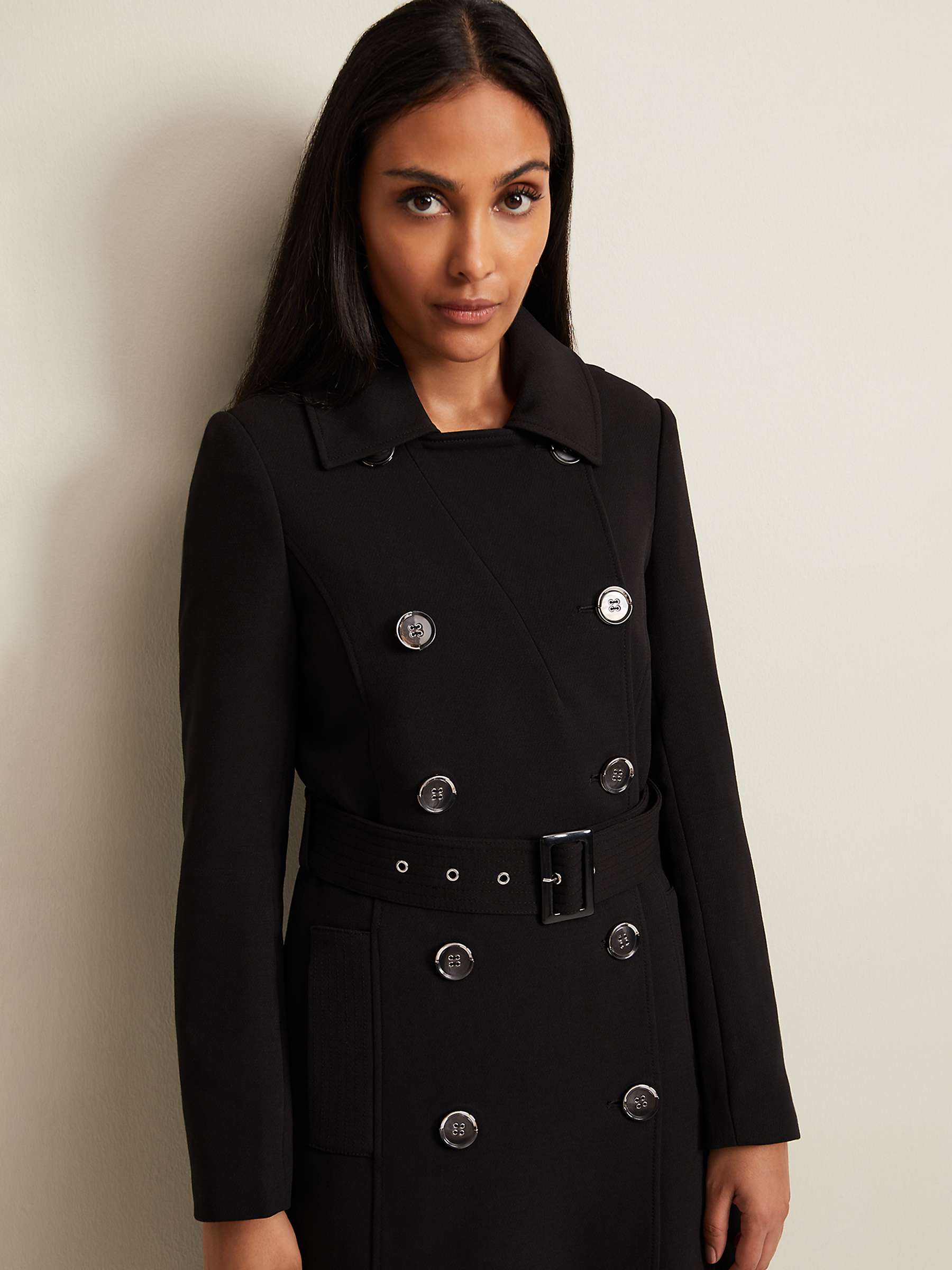 Buy Phase Eight Petite Layana Coat, Black Online at johnlewis.com