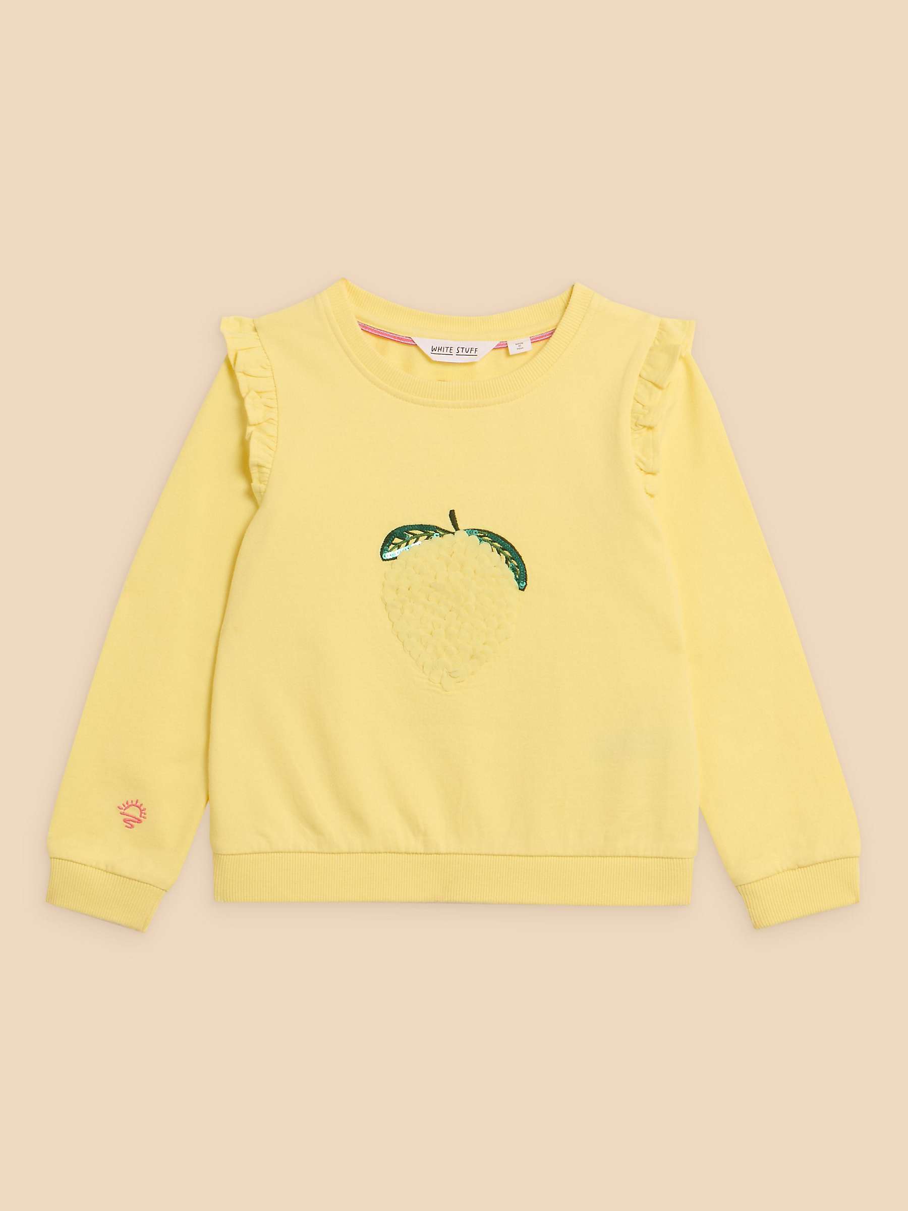 Buy White Stuff Kids' Lemon Frill Detail Sweatshirt, Bright Yellow Online at johnlewis.com