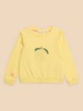 White Stuff Kids' Lemon Frill Detail Sweatshirt, Bright Yellow