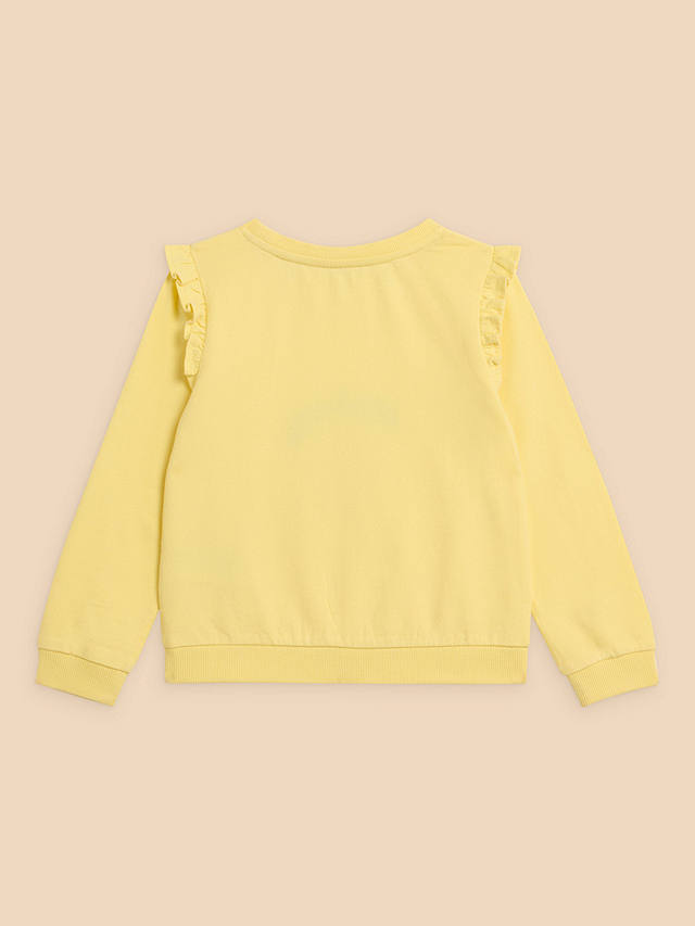 White Stuff Kids' Lemon Frill Detail Sweatshirt, Bright Yellow