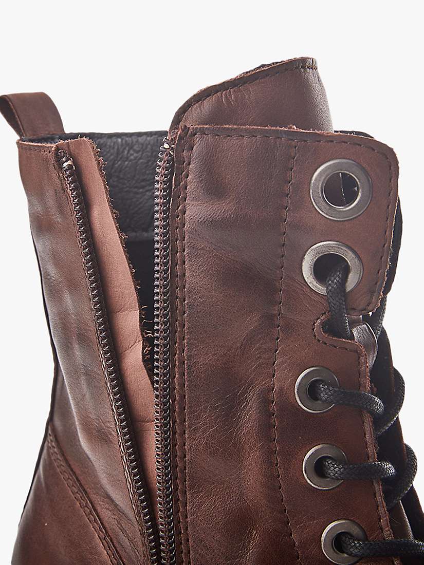 Buy Moda in Pelle Bellzie Leather Biker Boots, Dark Brown Online at johnlewis.com